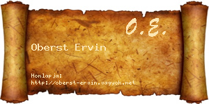 Oberst Ervin névjegykártya